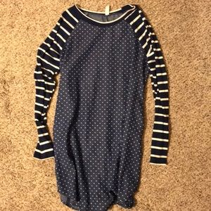 Navy polka dot tunic